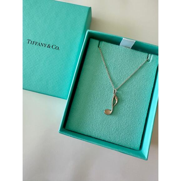 Tiffany & Co. Paloma Picasso 8th Note Sterling Silver Music Note Necklace - Picture 1 of 4